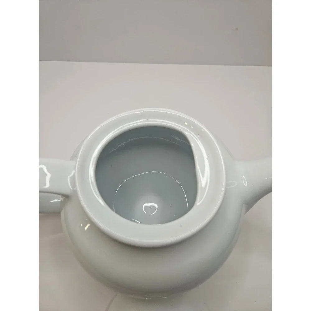 World Market‎ White Ceramic Teapot with Lid Microwave Dishwasher Safe